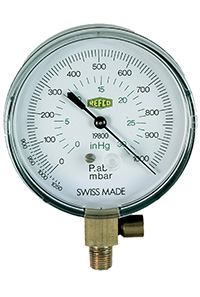 Vacuum gauge w/safety valve REFCO19800SV