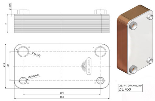 Πλακοειδής Εναλλάκτης ZC450 40 Σειρών