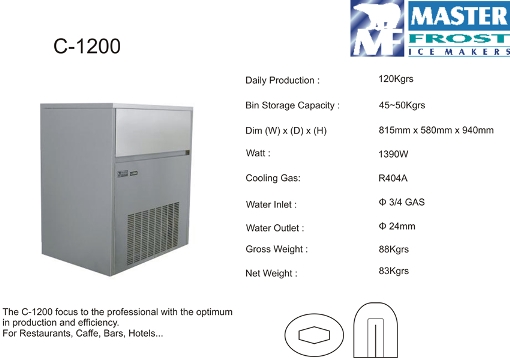 ICE CUBE MACHINE 120Kgr1200 / M.1200