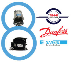 DANFOSS & SANDEN compressors for automotive a/c