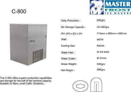 ICE CUBE MACHINE 80Kgr C.800 / M.800
