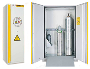 Certified safety cabinets for compressed gas cylinders for interiors B60G30, B120G30