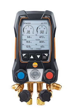 Testo 557 -4-Valve digital manifold kit with Bluetooth and external vacuum gauge