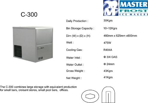 ICE CUBE MACHINE 30Kgr > C.300 / M.300
