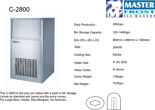 ICE CUBE MACHINE 280KgrC.2800 / M.2800